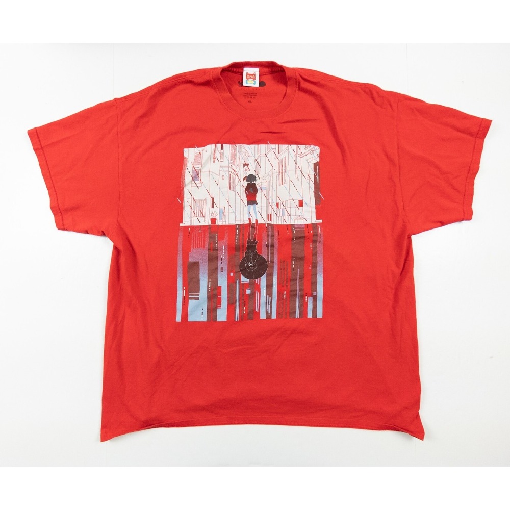 Omocat Shirt Mens 2XL XXL Red Anime Manga Graphic Tee 3 Days March Short Sleeve
